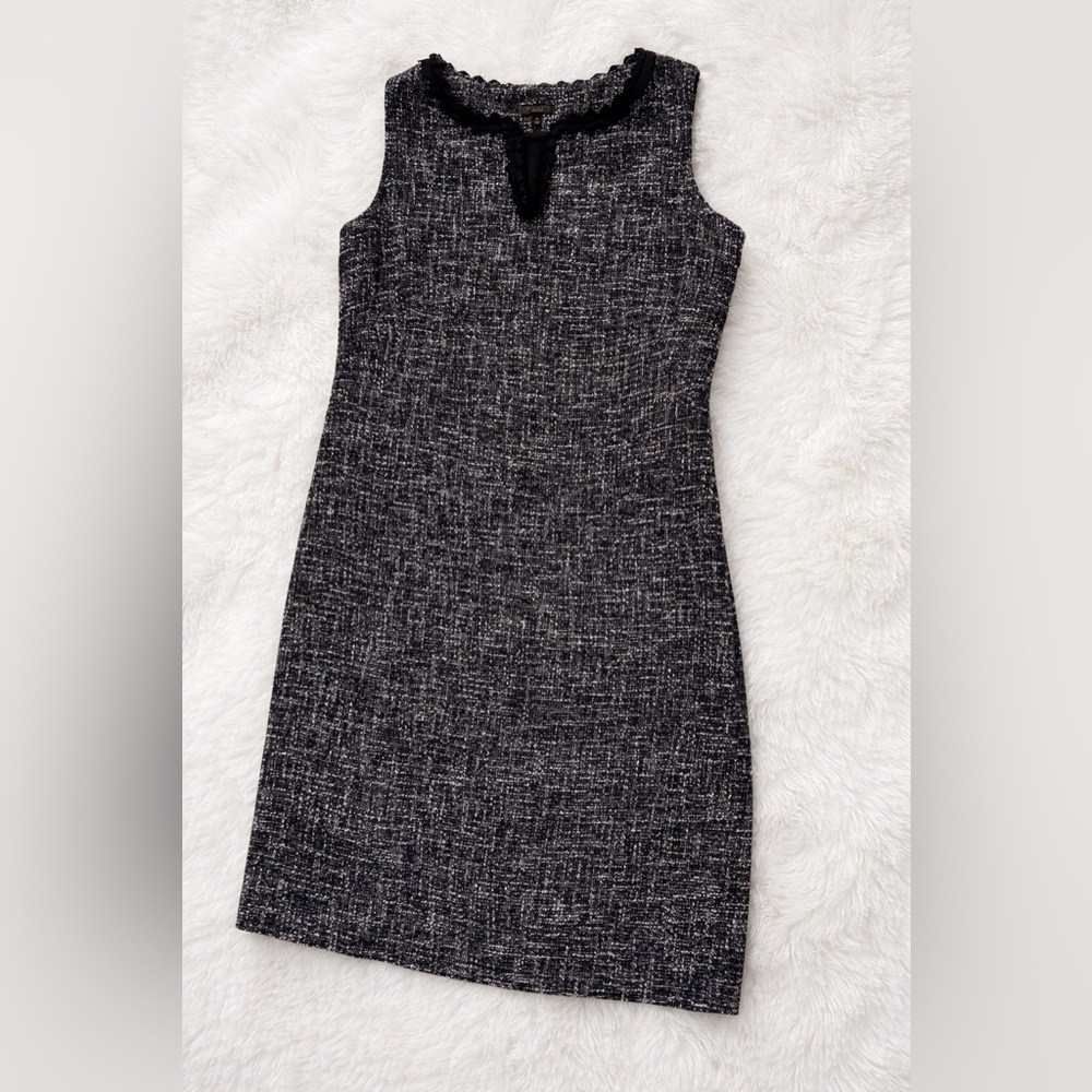 Tablots Elegant Black Tweed Dress Size 12 Sleeveless